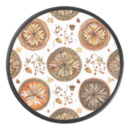 Autumn Mandala Pattern Eishockey Puck