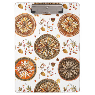 Autumn Mandala Pattern Klemmbrett