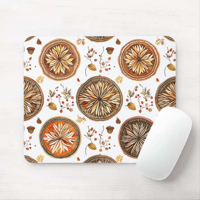 Autumn Mandala Pattern Mousepad (Mit Mouse)