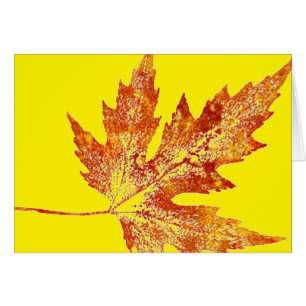 "Autumn Maple #1 on Yellow" Ländergrüßkarte