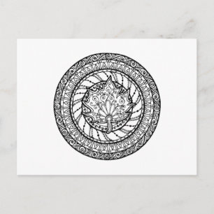 Autumn Maple Leaf Doodle Postkarte