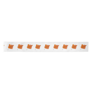Autumn Maple Leaf Satin Ribbon Satinband