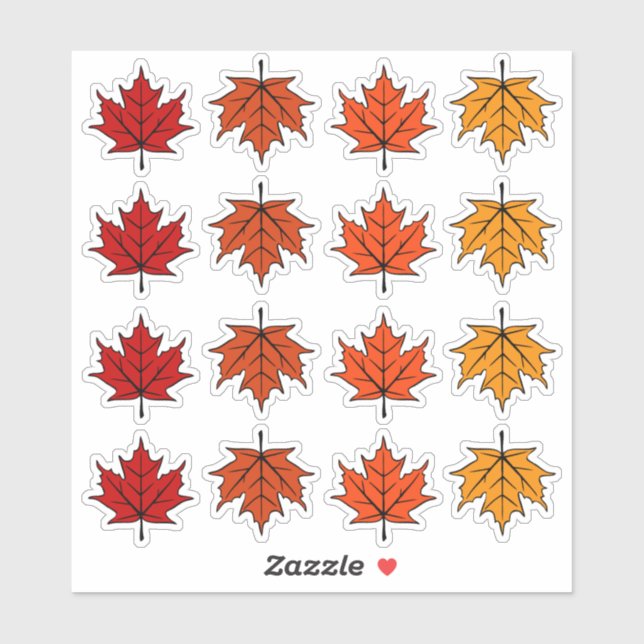 Autumn Maple Leaves Aufkleber (Blatt)