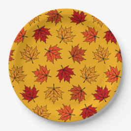 Autumn Maple Leaves Pappteller