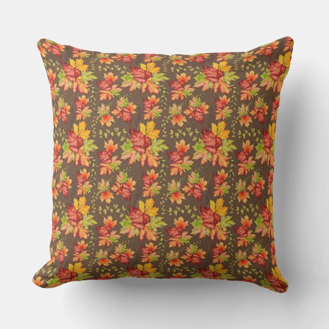 Autumn maple leaves pattern outdoor pillow kissen (Vorderseite)