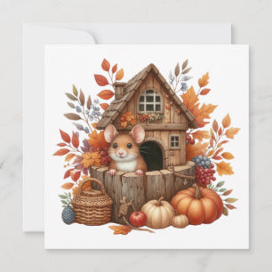 Autumn Maus Grußkarte Feiertagskarte