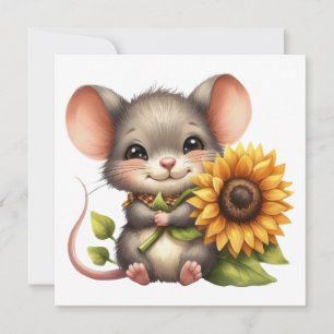 Autumn Maus Grußkarte Feiertagskarte