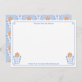 Autumn Monogram Ginger Jar Brautparty Dankeskarte