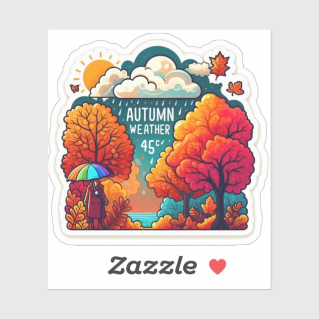 Autumn Mood: Happy Season / Weather Sticker #15 (Blatt)