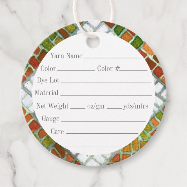 AUTUMN MOSAIC 2" Rundgarntags Geschenkanhänger (Vorderseite)