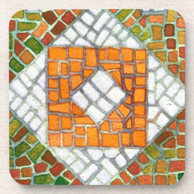 AUTUMN MOSAIC Hard Plastic Untersetzer (Vorderseite)