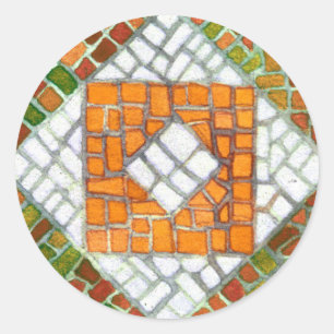 AUTUMN MOSAIC Large Round Stickers