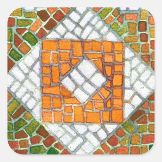 AUTUMN MOSAIC Large Square Stickers (Vorderseite)
