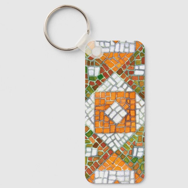 AUTUMN MOSAIC Rectangle Aluminium Schlüsselanhänge Schlüsselanhänger (Vorderseite)