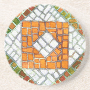 AUTUMN MOSAIC Round Sandstone Untersetzer