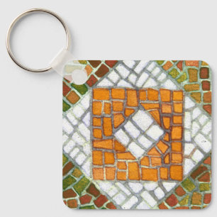 AUTUMN MOSAIC Square Aluminium Schlüsselanhänger