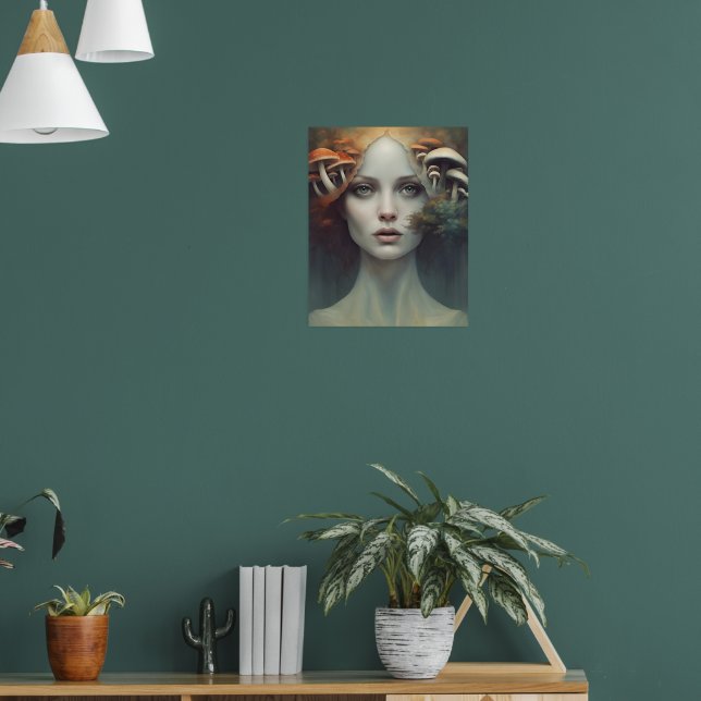 Autumn Mushroom Woman Poster (Wohnzimmer 1)