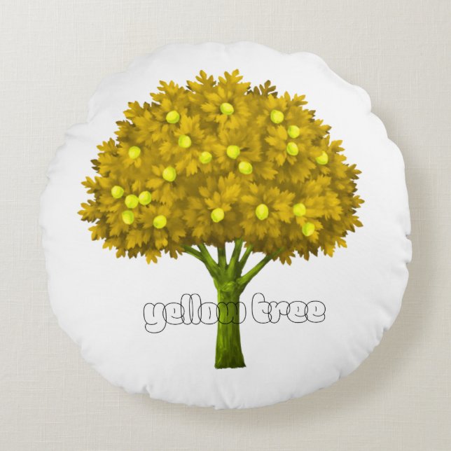 Autumn Nature Aesthetic Landscape Art Rundes Kissen (Vorderseite)