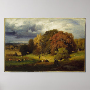 Autumn Oaks George Inness Print Poster