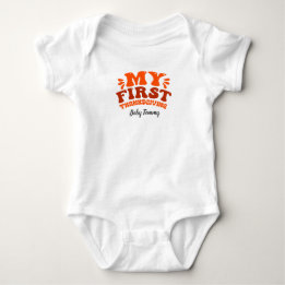 Autumn Orange Retro Mein erster Erntedank bearbeit Baby Strampler