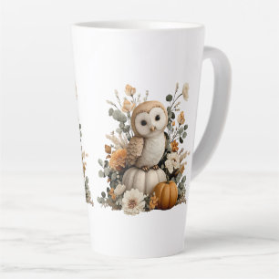 Autumn Owl mit Pumpkins Halloween Art Milchtasse