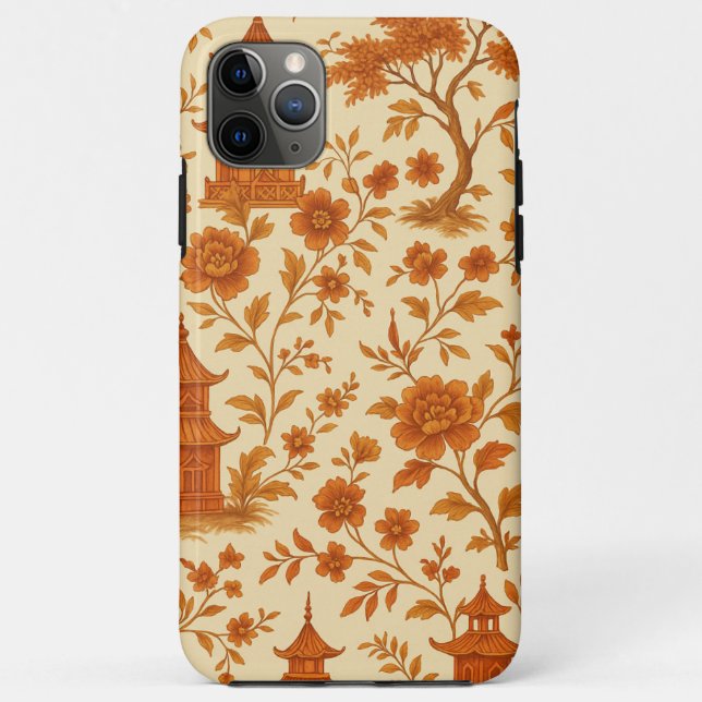 Autumn Pagoda Chinoiserie iPhone Case (Rückseite)