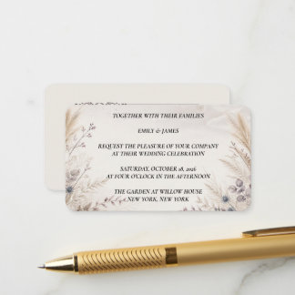 Autumn Pampas Grass Wedding Enclosure Card Begleitkarte