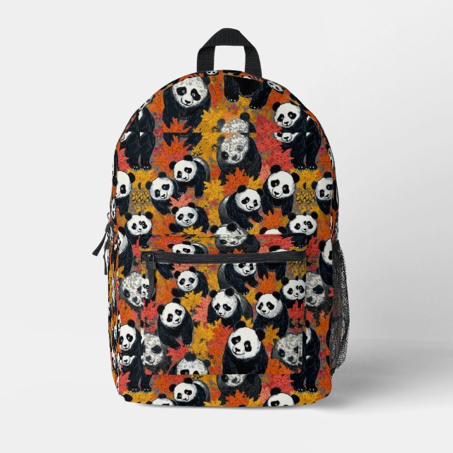 Autumn Pandas Bedruckter Rucksack (Vorderseite)