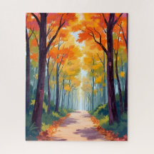 Autumn Path Fall Foliage Painting