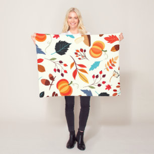 Autumn Pattern Baby Fleece Blanket
