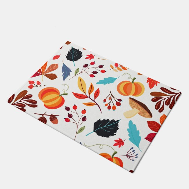 Autumn Pattern Doormat Fußmatte (Schrägansicht)
