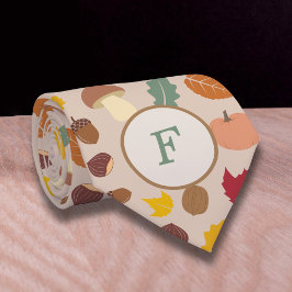 Autumn Pattern Monogram Neck Tie Krawatte