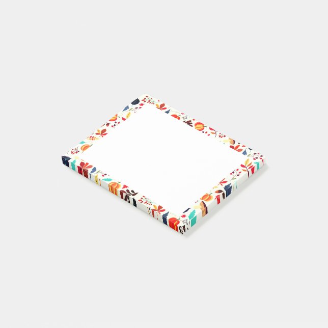 Autumn Pattern Post it Notes Post-it Klebezettel (angewinkelt)