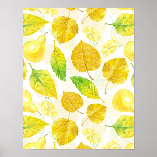 Autumn pattern watercolor poster (Vorne)