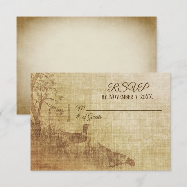 Autumn Pheasant Wedding RSVP (Vorne/Hinten)