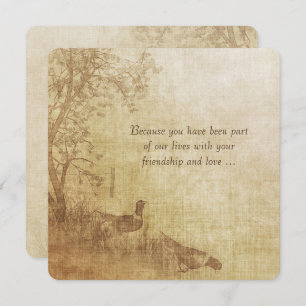 Autumn Pheasant Wedding Vow Erneuerung Einladung