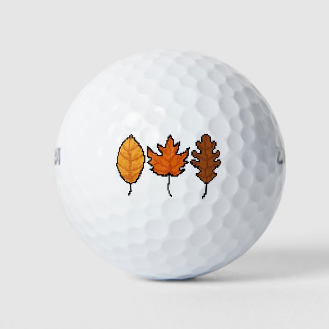 Autumn Pixel Leaves Golfball (Vorderseite)
