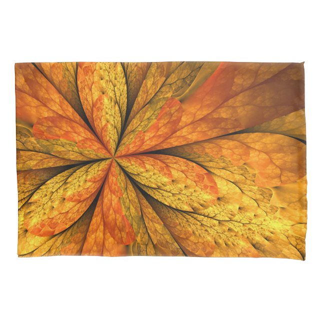 Autumn Plant, Modern Abstract Fractal Art Leaf Kissenbezug (Vorderseite)