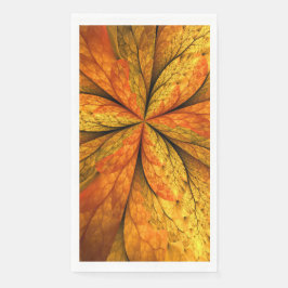 Autumn Plant, Modern Abstract Fractal Art Leaf Serviette