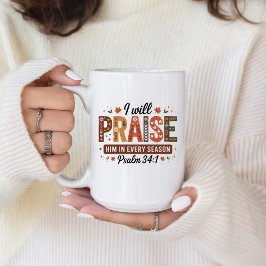 Autumn Psalm 34:1 Coffee Mug Kaffeetasse