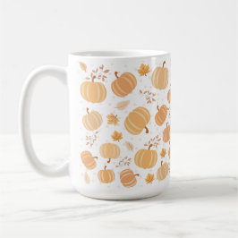 Autumn Pumpkin and Leaf Pastel Pattern Kaffeetasse