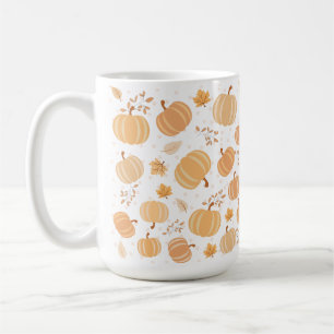 Autumn Pumpkin and Leaf Pastel Pattern Kaffeetasse