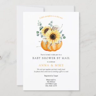 Autumn Pumpkin and Sunflowers Baby Shower by Mail Einladung