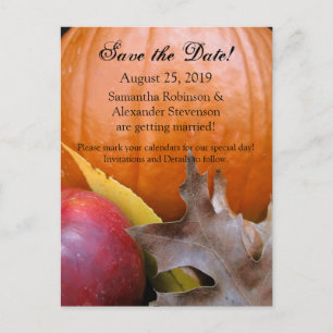 Autumn Pumpkin, Apple Hochzeit im Herbst Save the Ankündigungspostkarte
