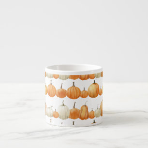 Autumn Pumpkin: Aquarellfarben Illustration Patter Espressotasse
