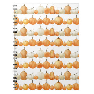 Autumn Pumpkin: Aquarellfarben Illustration Patter Notizblock