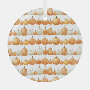 Autumn Pumpkin: Aquarellfarben Illustration Patter Ornament Aus Glas
