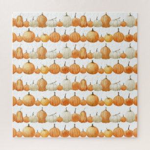 Autumn Pumpkin: Aquarellfarben Illustration Patter Puzzle