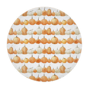 Autumn Pumpkin: Aquarellfarben Illustration Patter Schneidebrett