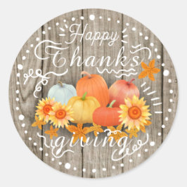 Autumn Pumpkin Ash Pine Runder Aufkleber